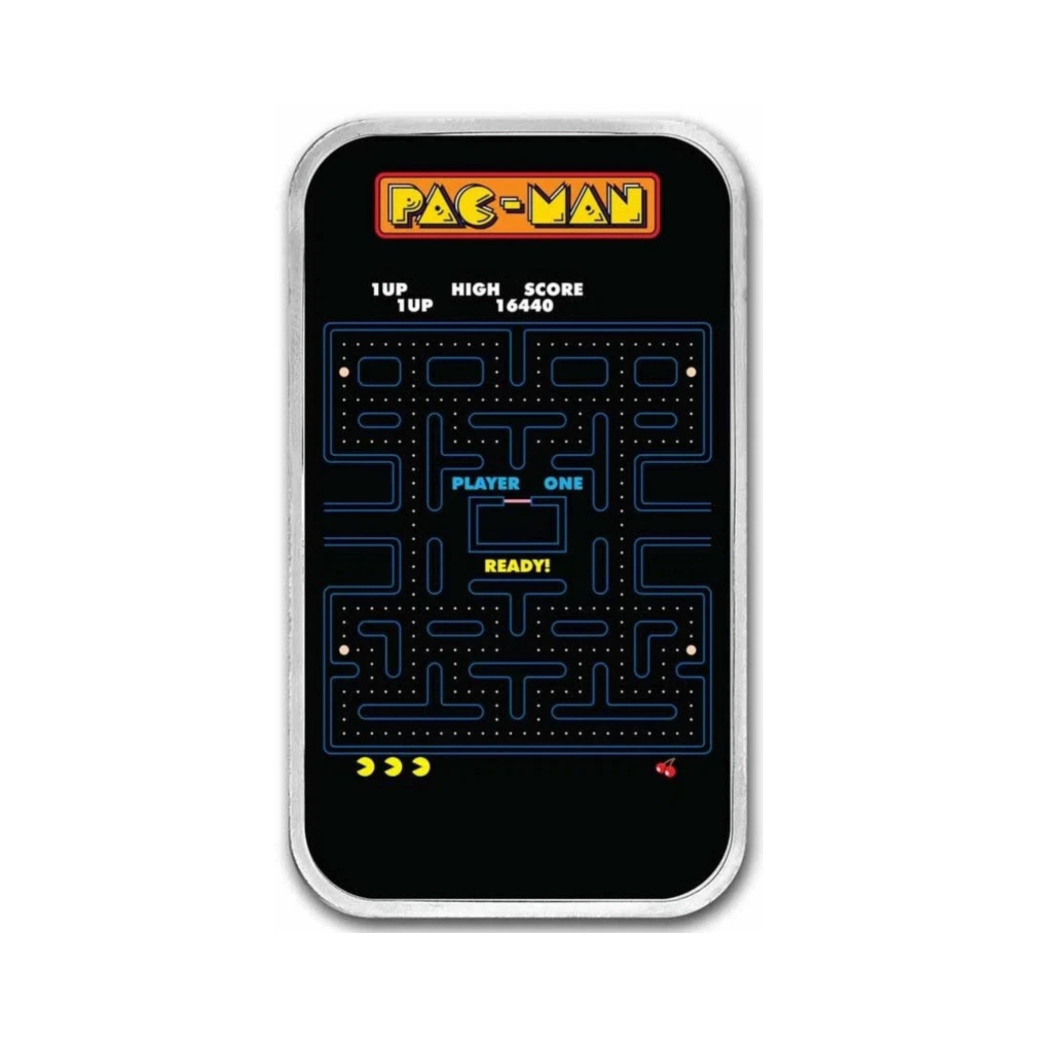 Pac-man Game Screen 1oz Silver Colorized Bar